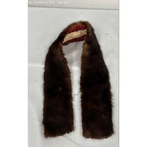 Vintage 27" Dark Brown Mink Fur Shaw Stoll Collar Wrap Great Condition